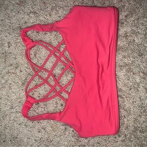 Pink Strappy Lulu Sports Bra